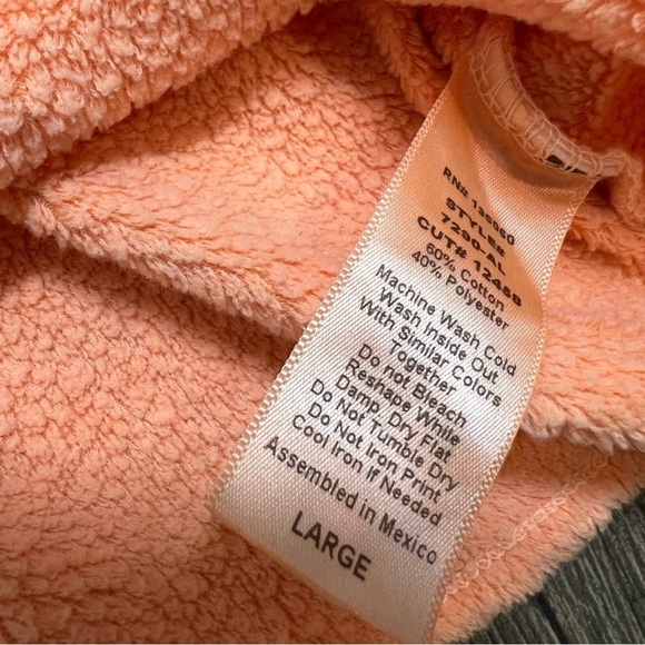 PST Women’s Long Sleeve Crewneck Orange Crop Top Sweatshirt Size L - Picture 3 of 6